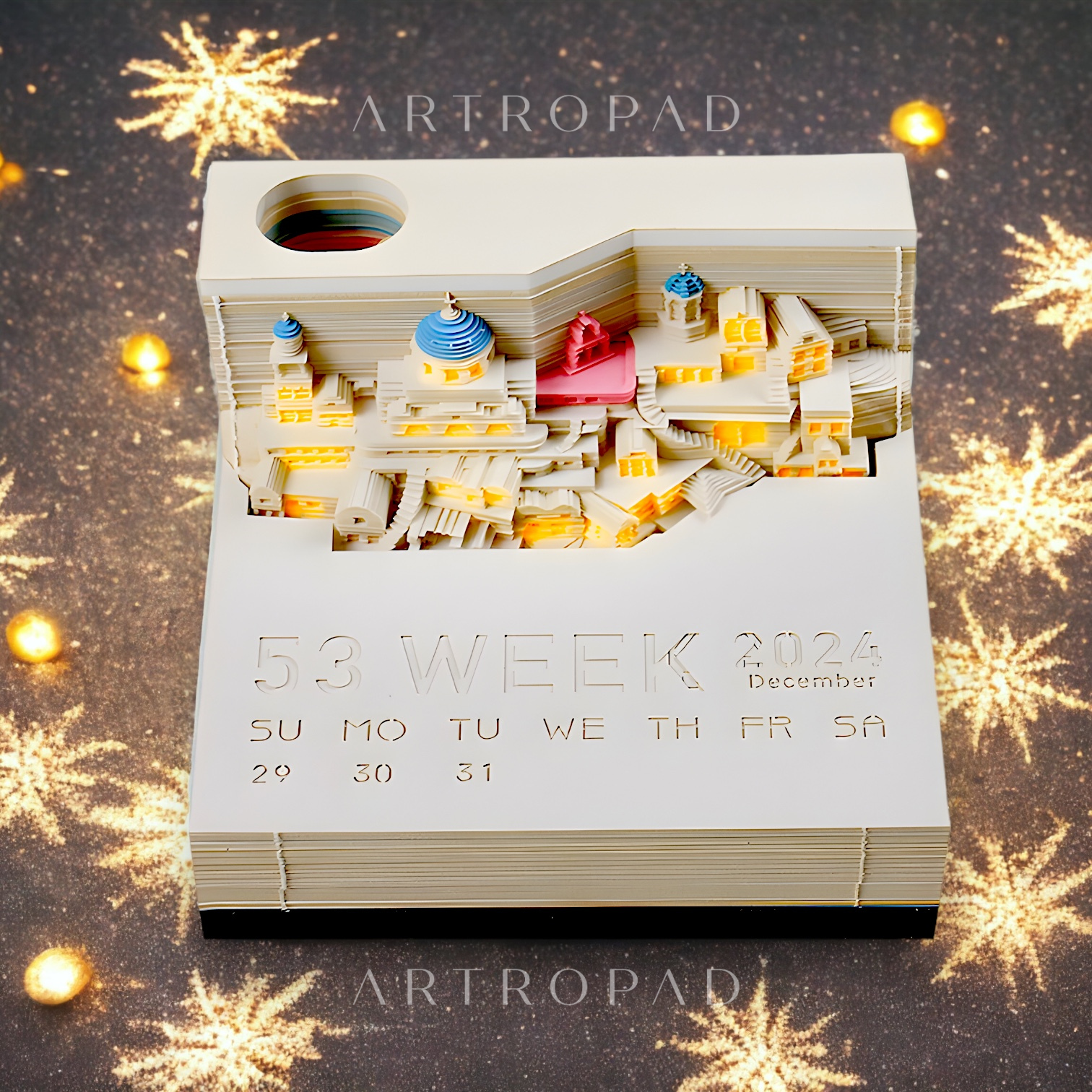 Santorini (With Light & Calendar 2024) – artropad