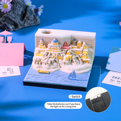 Santorini (With Light & Calendar 2027)
