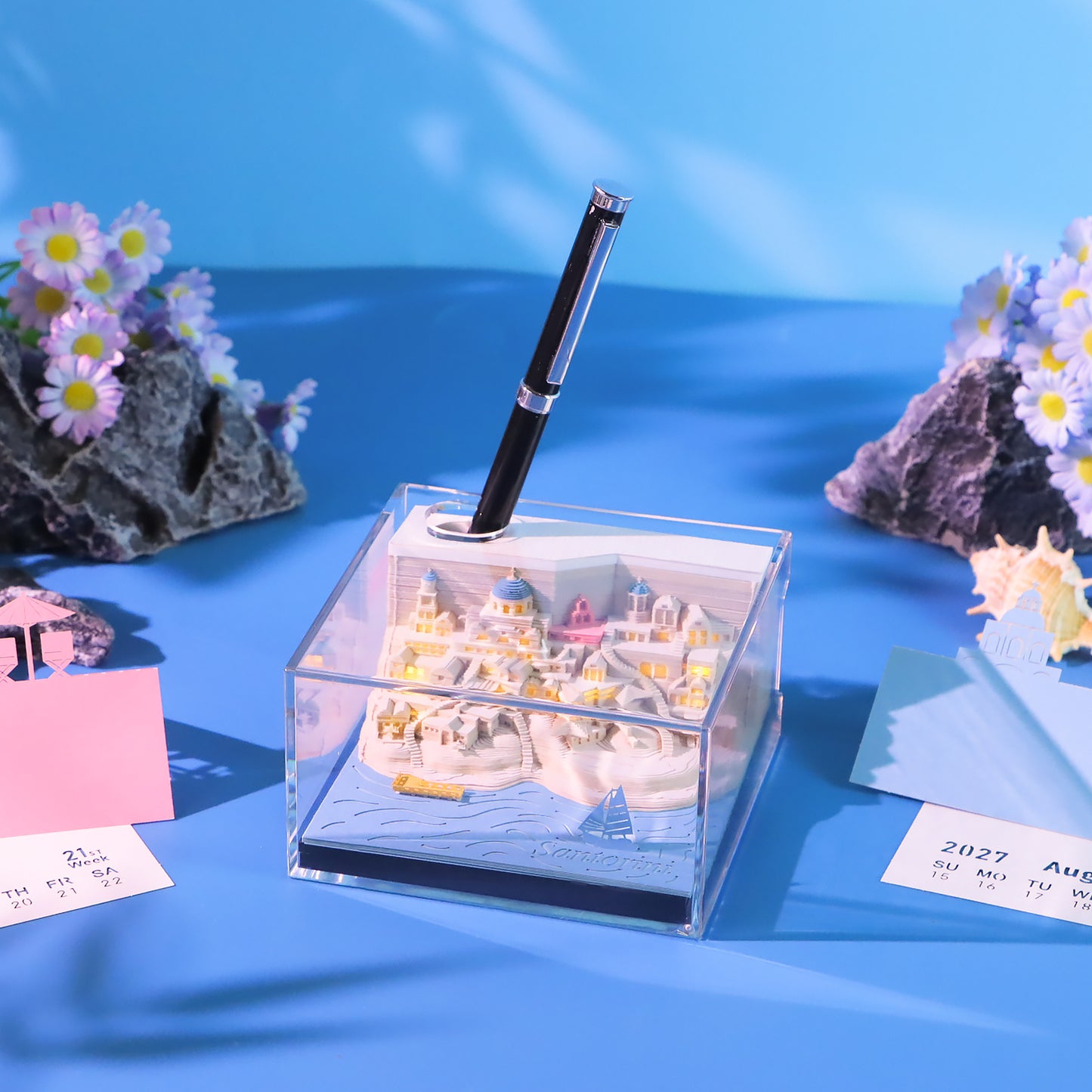 Santorini (With Light & Calendar 2027)