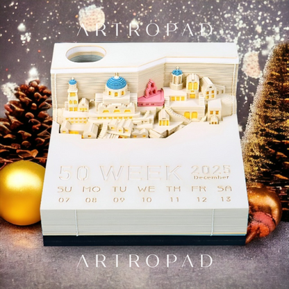 Santorini (With Light & Calendar 2025)