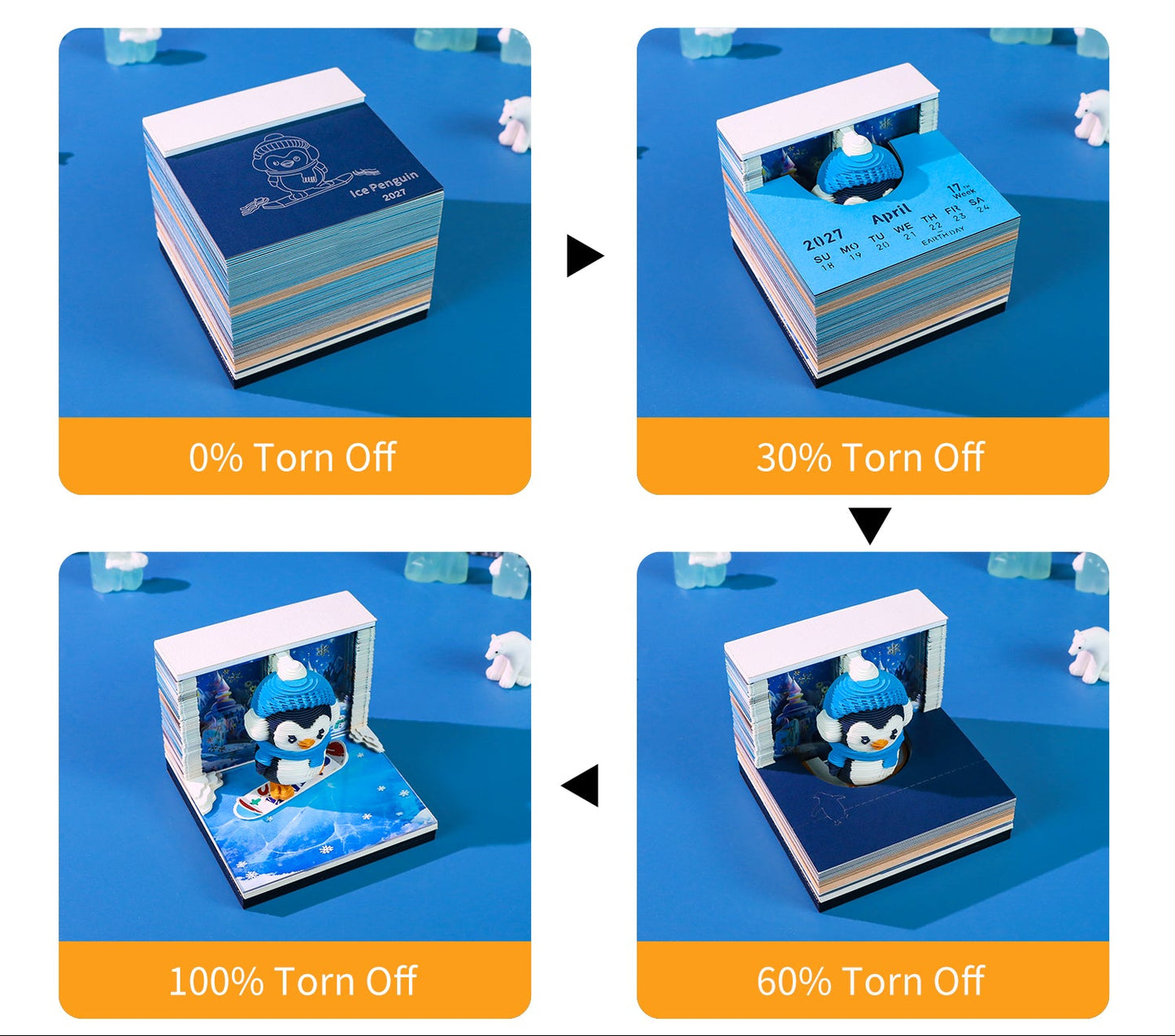 Snowboard Penguin | 3D Calendar (2027)