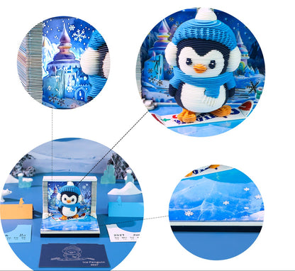 Snowboard Penguin | 3D Calendar (2027)