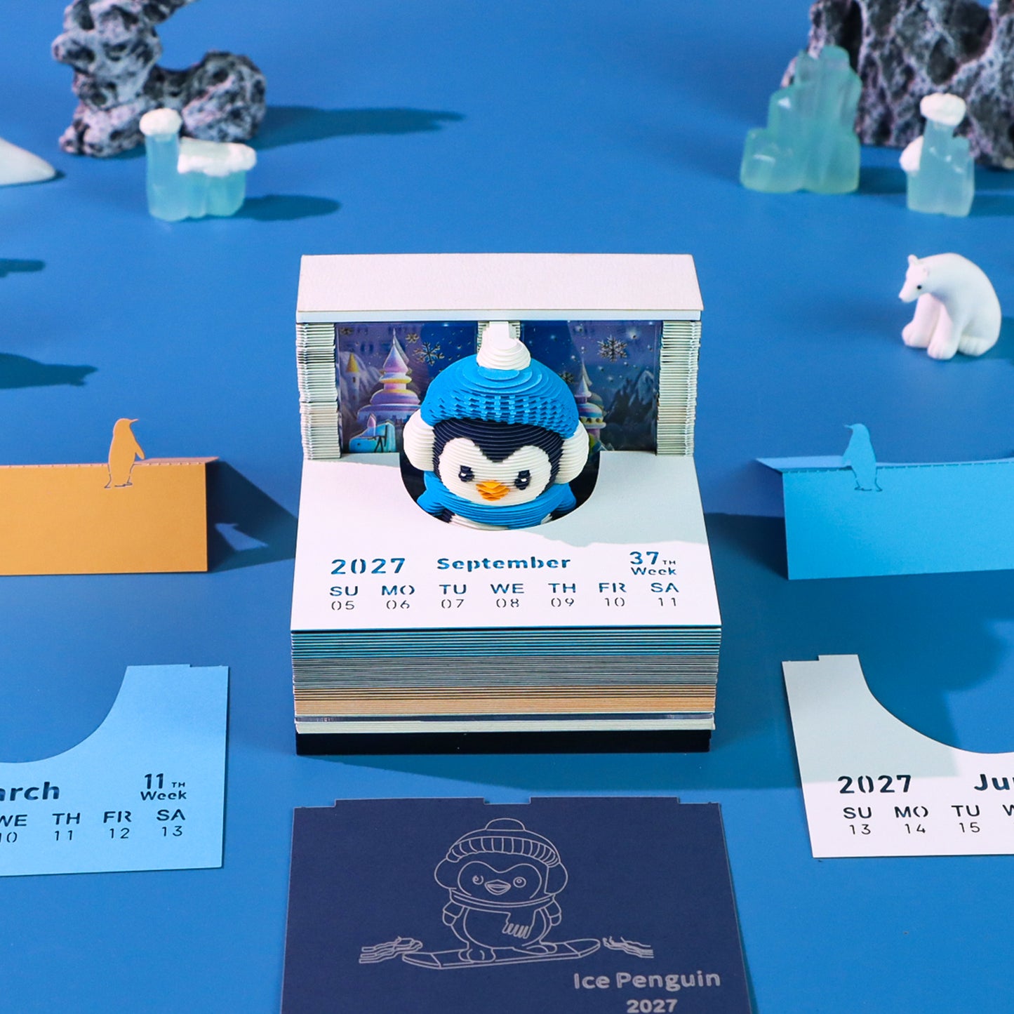 Snowboard Penguin | 3D Calendar (2027)