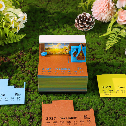 Sunflower Courtyard | 3D Calendar (2027)