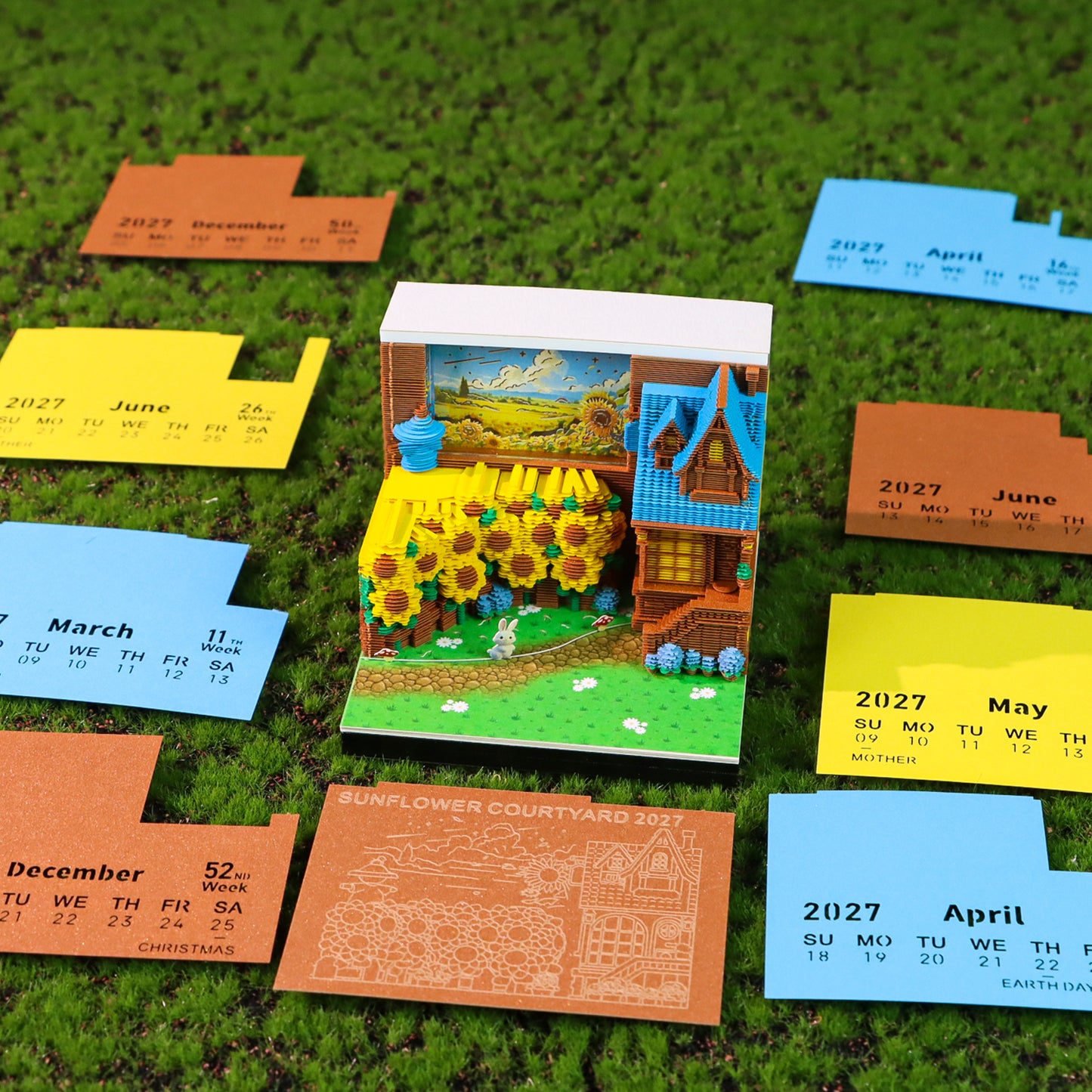 Sunflower Courtyard | 3D Calendar (2027)