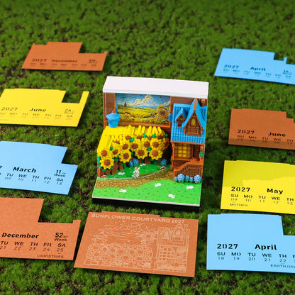 Sunflower Courtyard | 3D Calendar (2027)