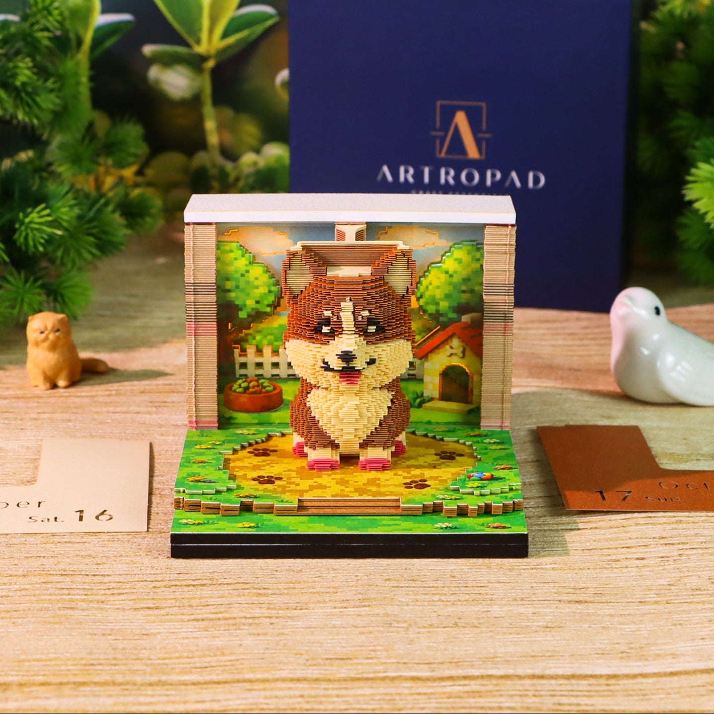 Artropad Corgi Dog 3D Calendar with LED Light